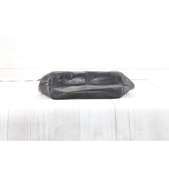 Fossil Rachel Black Leather Floral Snap Tooled Dual Handle Handbag - Picture 5 of 9